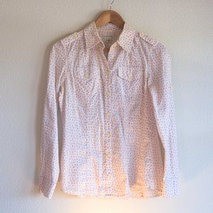 BANANA REPUBLIC Women's Floral Design Long Sleeve Blouse, Small
